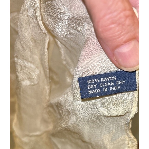 Vintage Citara Sheer Cream‎ Embroidered Butterfly Scarf - Picture 4 of 5